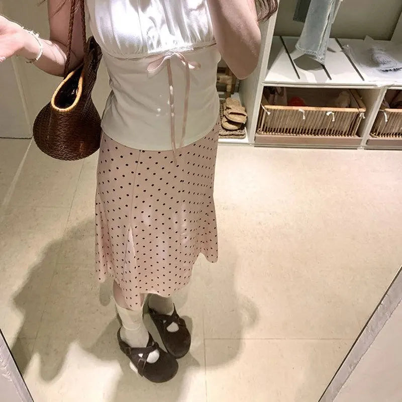 Colette Polka Dot Pleated A-Line Midi Skirt One-piece Secondary image
