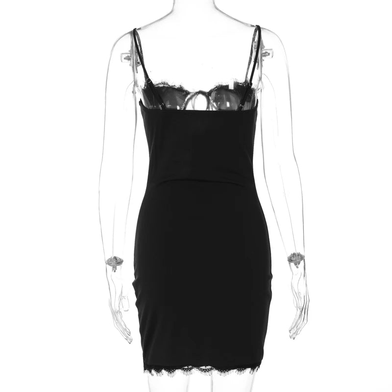 Onyx Lace-Up Backless Bodycon Mini Dress