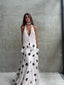 Cambria Polka-Dot Flowy Halter Maxi Dress