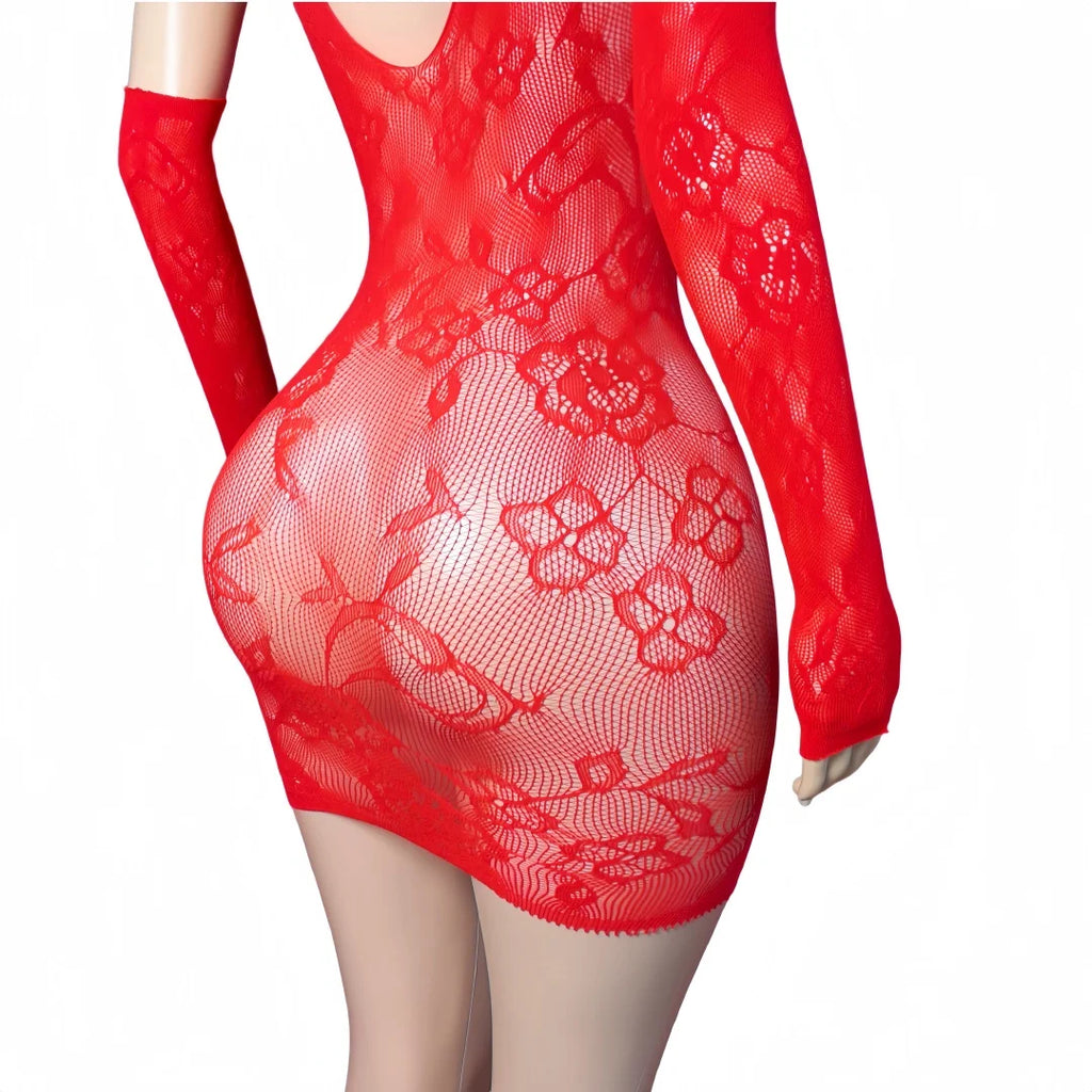 Fiora Floral Fishnet Mini Dress Lingerie
