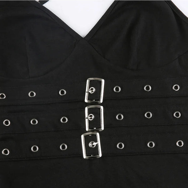 y2k Bandage Crop Top Black Backless  Top Lace Up Cute Party Beach Summer Sweats Women Retro Basic Mini Vest Punk