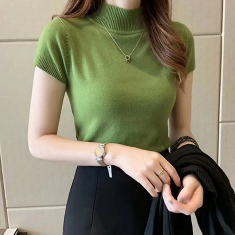 Aveline Mock-Neck Short-Sleeve Tee Main image