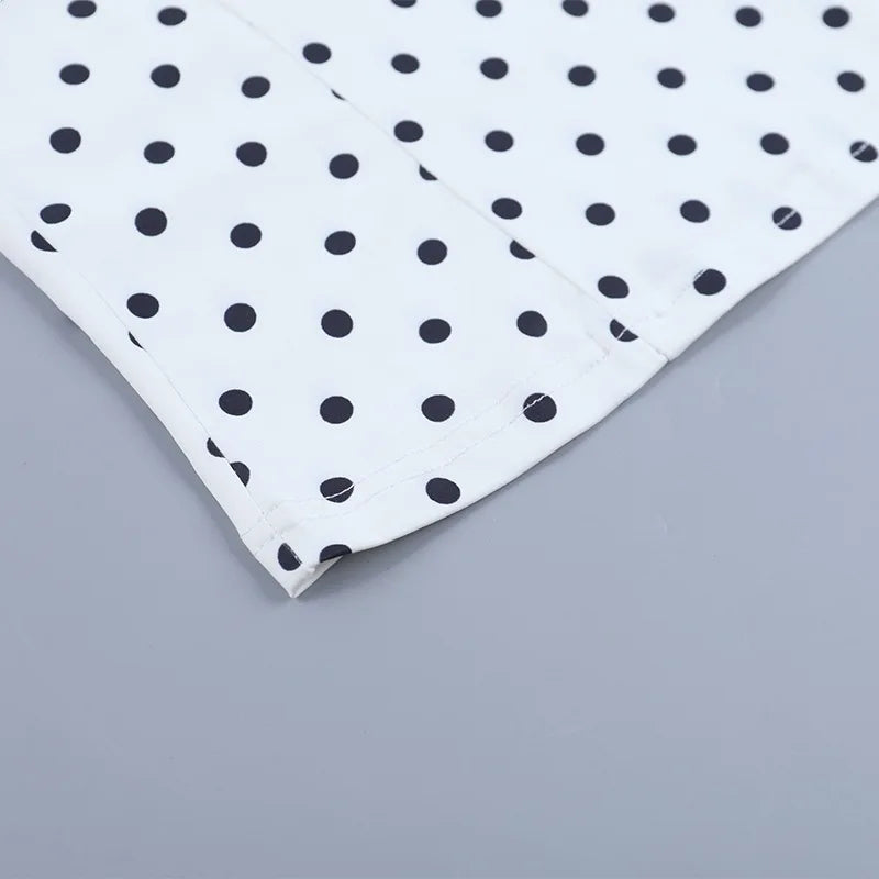 Dotty Polka-Dot Lace-Trim Cami Crop Top One-piece