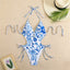 Ingrith Vintage Floral String Halter Cutout Backless One-Piece Swimsuit