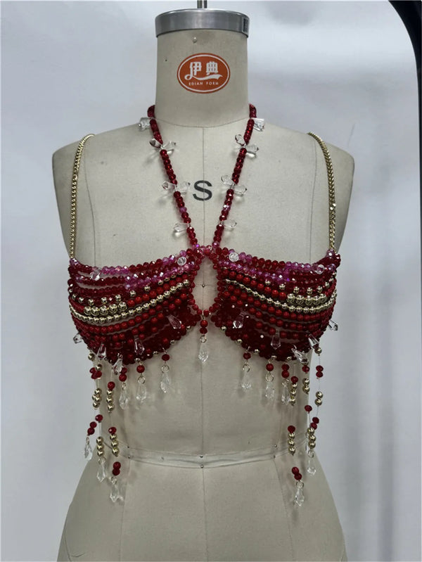 Vivienne Stardust Crystal Beaded Harness Lingerie