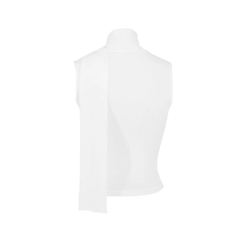 Cecelia Soft Whisper Ruched Draped Sleeveless Scarf Top One-piece
