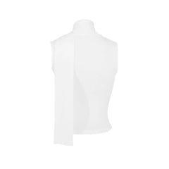 Cecelia Soft Whisper Ruched Draped Sleeveless Scarf Top One-piece