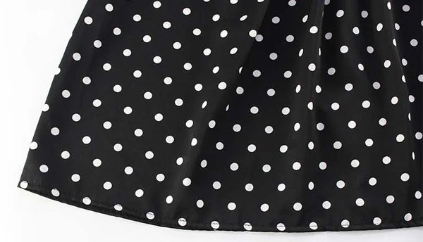Leontyne Polka-Dot Cross-Halter Keyhole Backless A-Line Mini Dress