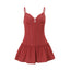 PixieKiki Spaghetti Strap Deep V Neck Pleated Mini Dress Sexy Red Summer Dresses Trendy Clothes Woman 2026 P33-EE12