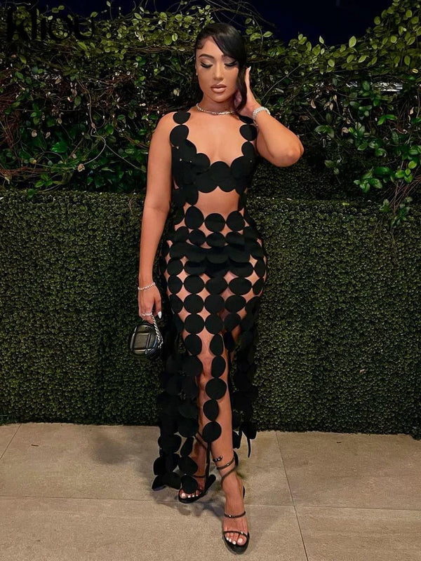Kliou Cut Out Mini Dress Women Summer Low Neck Cleavage Robe Girls Tassels Backless Super Sexy Party Club Attirewear Hot Skirt