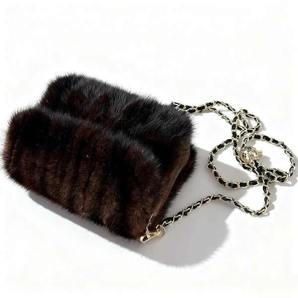 Mink Women's Bag Luxury Handbag Women Furry Female Bags For Women's Shoulder Bags Trend 2025 Luxury Bag Designers Crossbody Bags