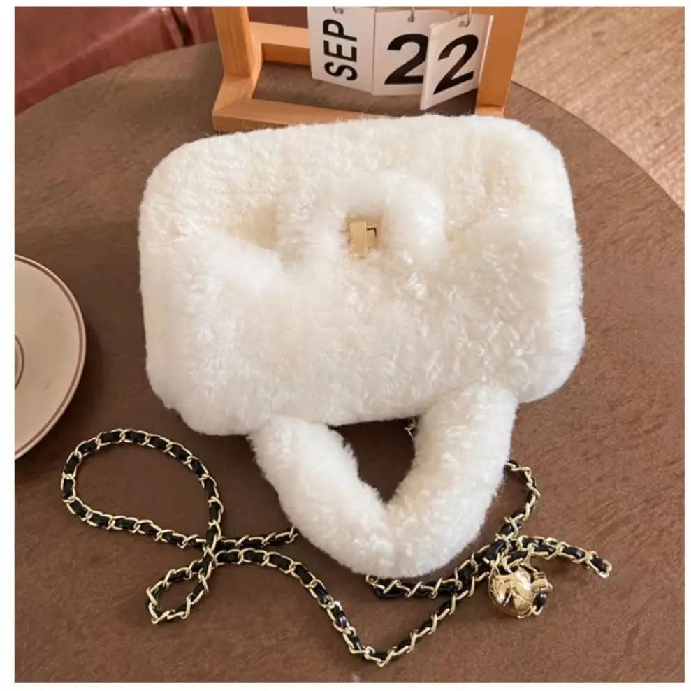 Alba Lamb-Wool Square Crossbody Bag