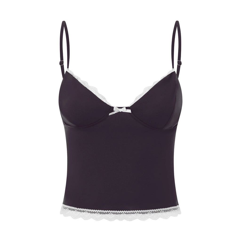 Isabella Lace Trim Spaghetti Strap Camisole Top
