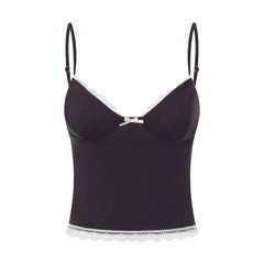 Isabella Lace Trim Spaghetti Strap Camisole Top