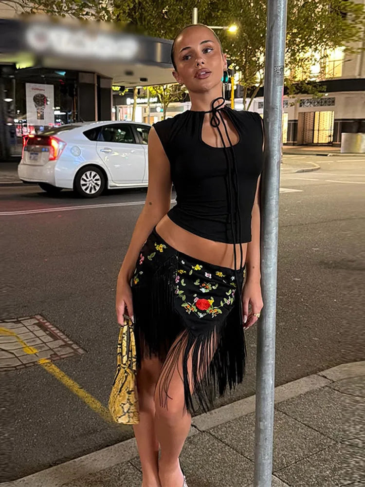 Cressida Floral Fringe Mini Skirt One-piece Main image