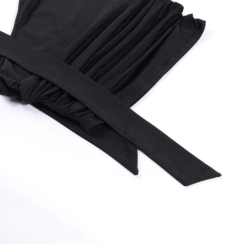 Valentina Ruched Halter Scarf Top
