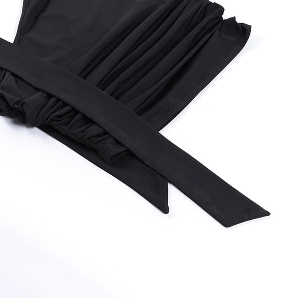 Valentina Ruched Halter Scarf Top