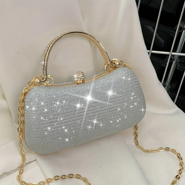Alzbeta Sparkling Top-Handle Evening Clutch