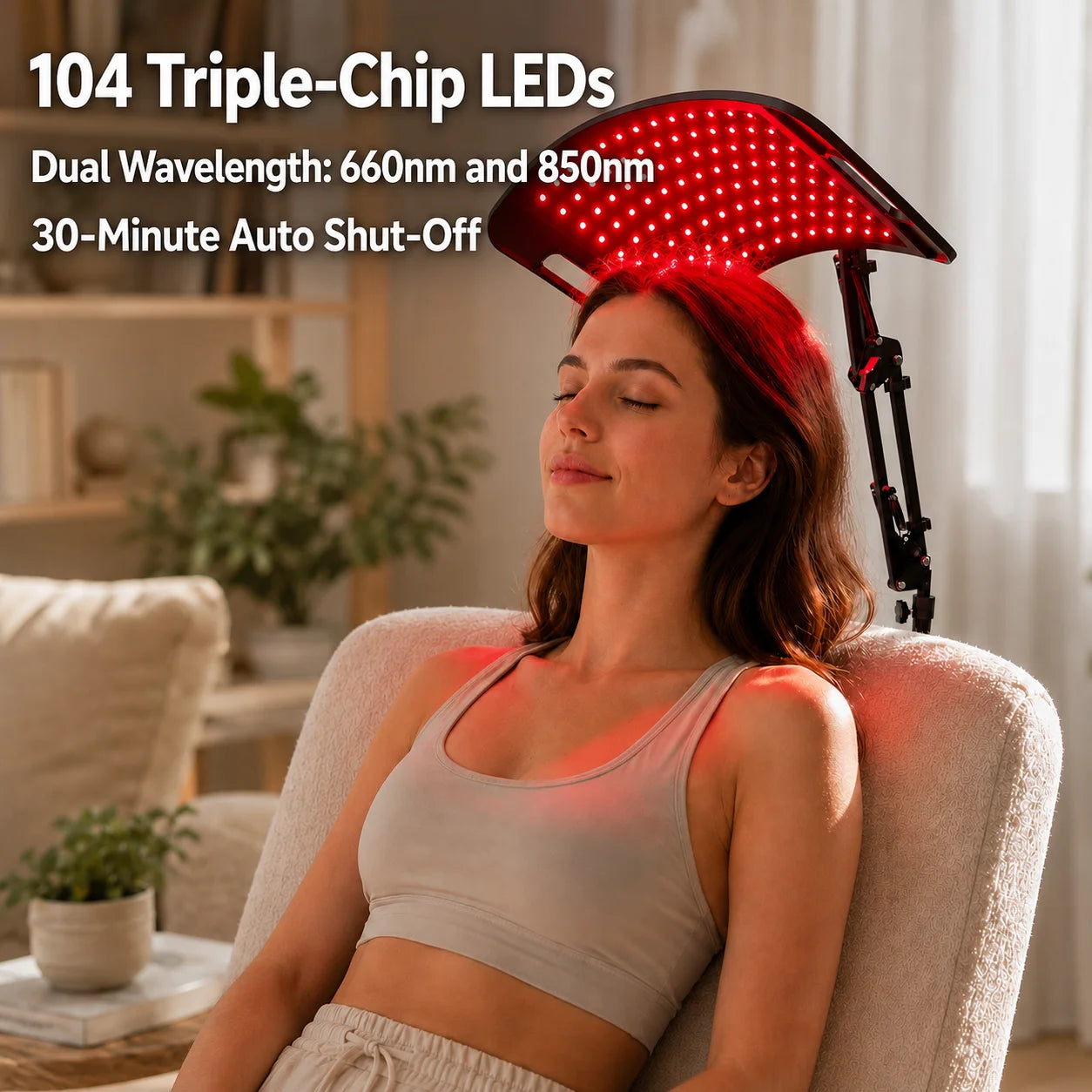 Red Light Lamp For Face and Body Home Use 660nm 850nm Near Infrared Light Panel Device with Adjustable Stand with Timer Secondary image