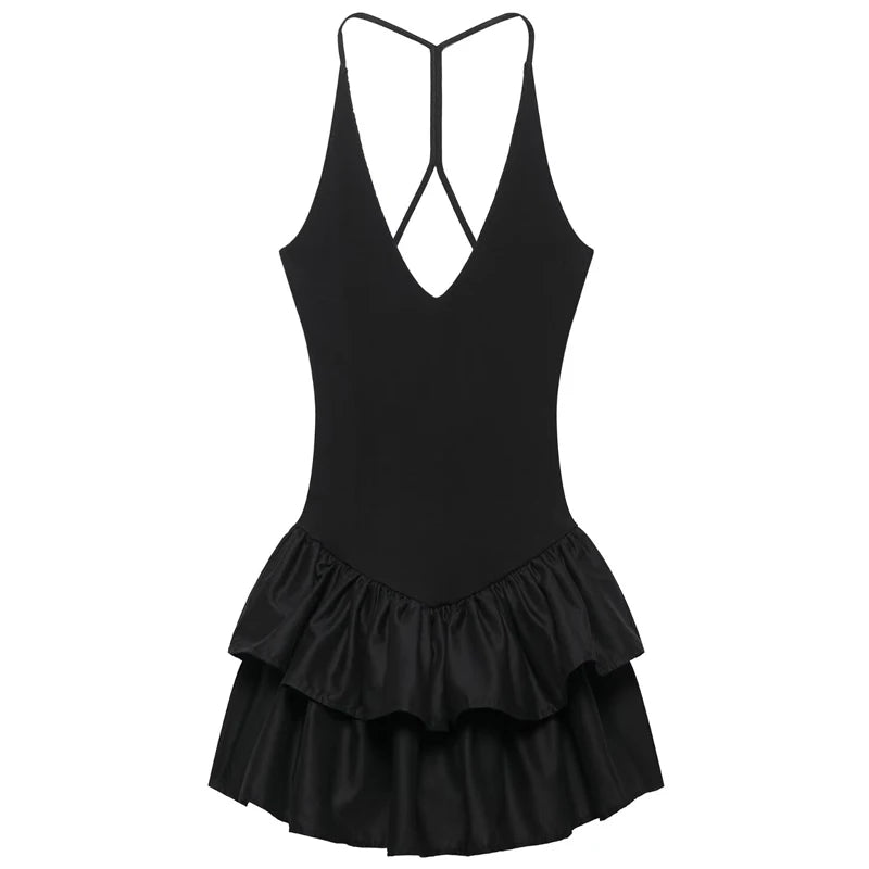 Amara Halter Ruffle A-Line Mini Dress