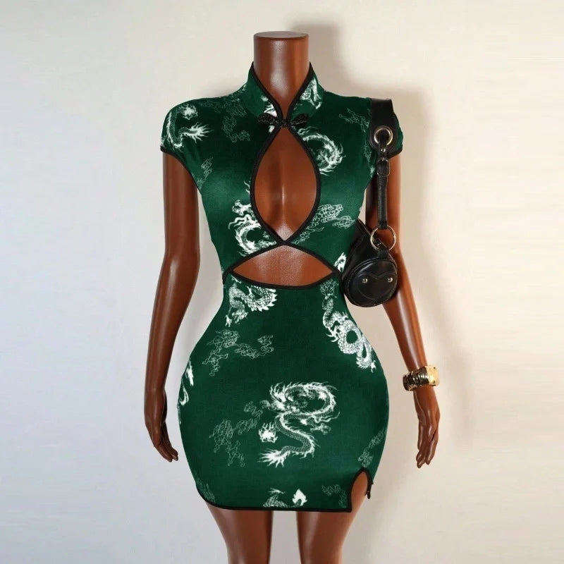Rouge Dynasty Dragon Mini Dress