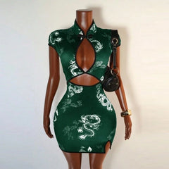 Rouge Dynasty Dragon Mini Dress