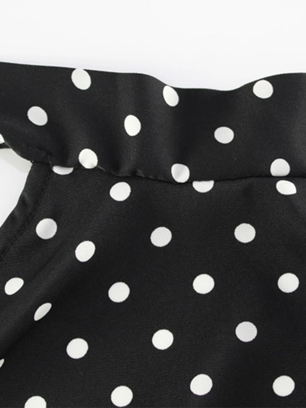 Maribelle Polka-Dot Halter A-Line Mini Dress