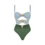 Hollowen One Piece Swimsuit With Cover Up Sexy Swimwear Women Off Shoulder Swim Suits Patchwork Bathsuit Belt Bodysuit Beachwear