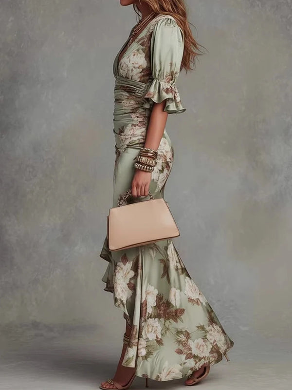 Mireya Ruffle Butterfly Sleeve Maxi Dress