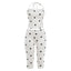 Demi Polka-Dot Halter Capri Pants Set Two-piece