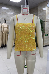 Sienna Sunshine Sequin Spaghetti Strap Party Top