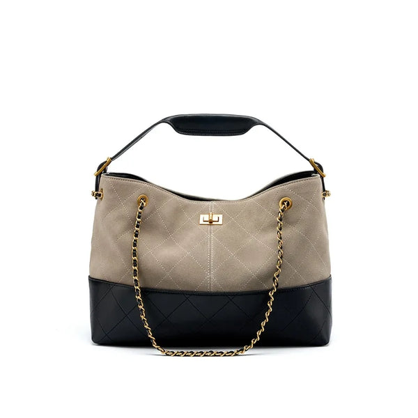 Verona Diamond-Quilt Leather Tote