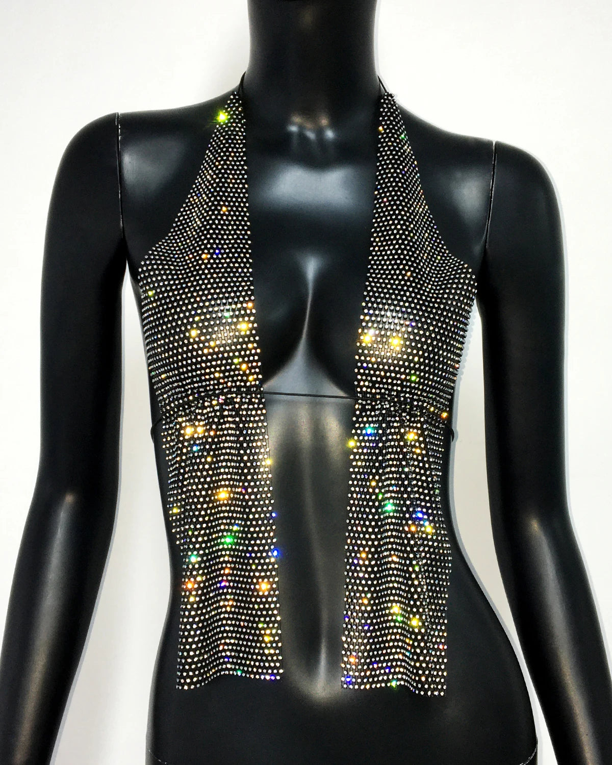 Sienna Crystal Drape Halter Top One-piece