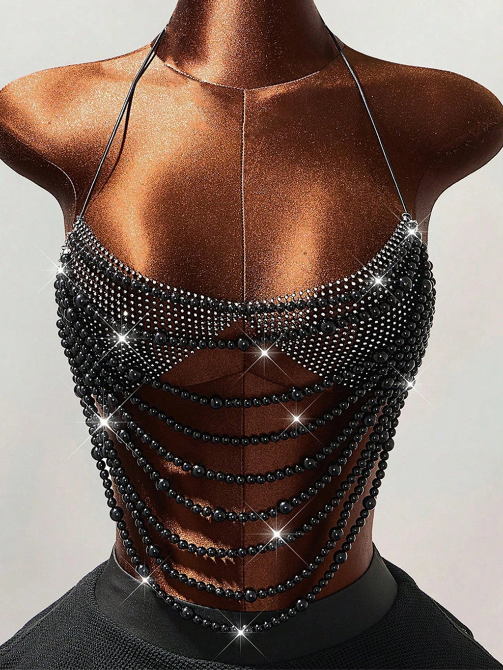 Raven Noir Beaded Festival Top One-piece