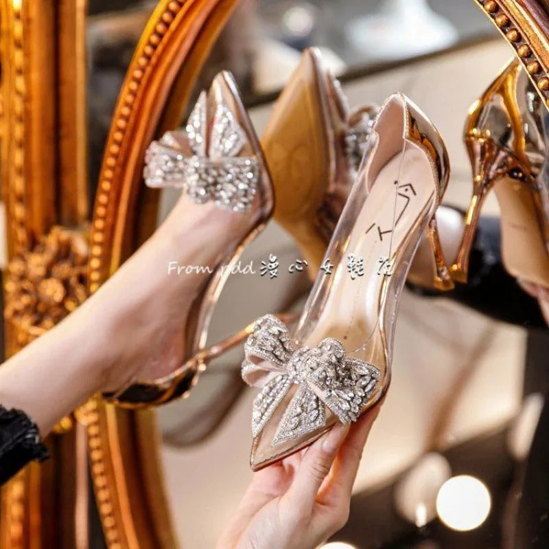 Clarity Rhinestone-Bow Clear Sandals Main image