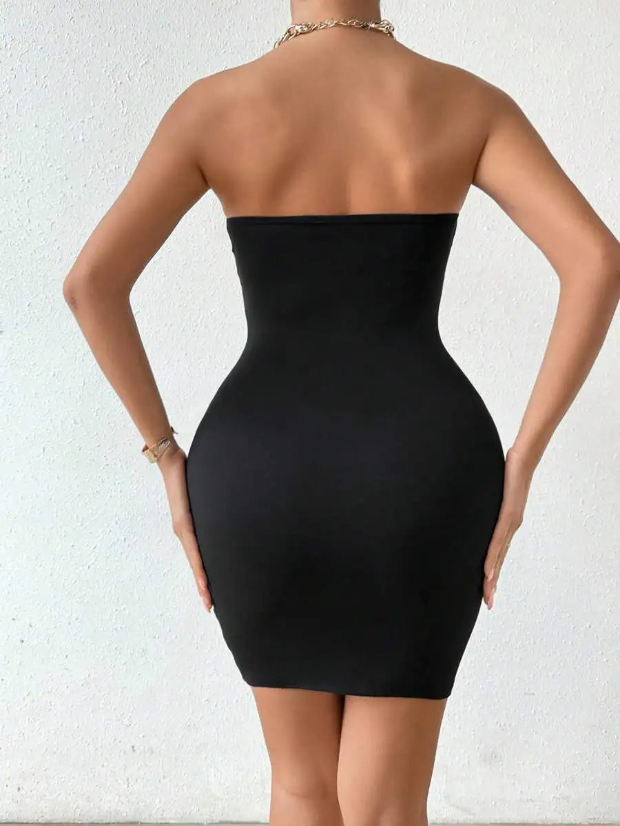 Golden Luxe Snake Accent Ruched Bodycon Dress – One-piece