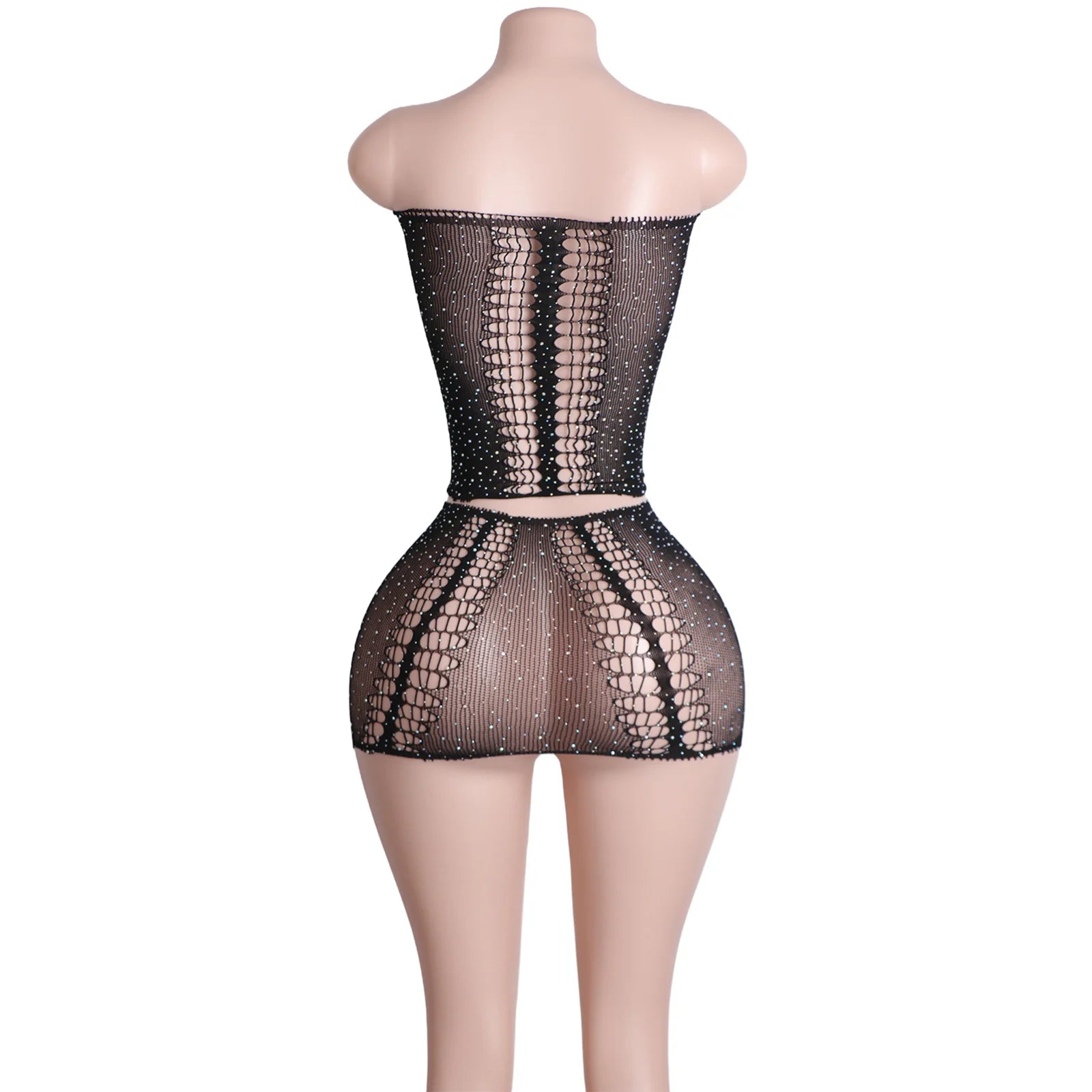 Eclipse Mirage Fishnet Rhinestone Lingerie Two-piece