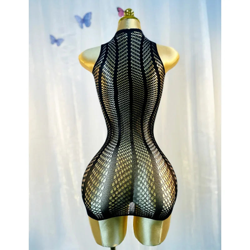 Paloma Black Fishnet Beach Cover-Up