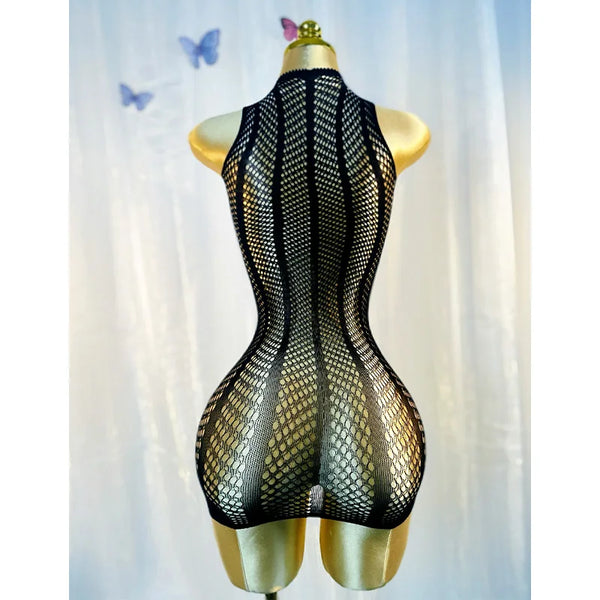 Paloma Black Fishnet Beach Cover-Up