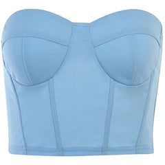 Satin Corset Shapewear Formal Evening Tank Top Prom Elegant Party Vest Sexy Sleeveless Strapless Summer Crop Tops 2023