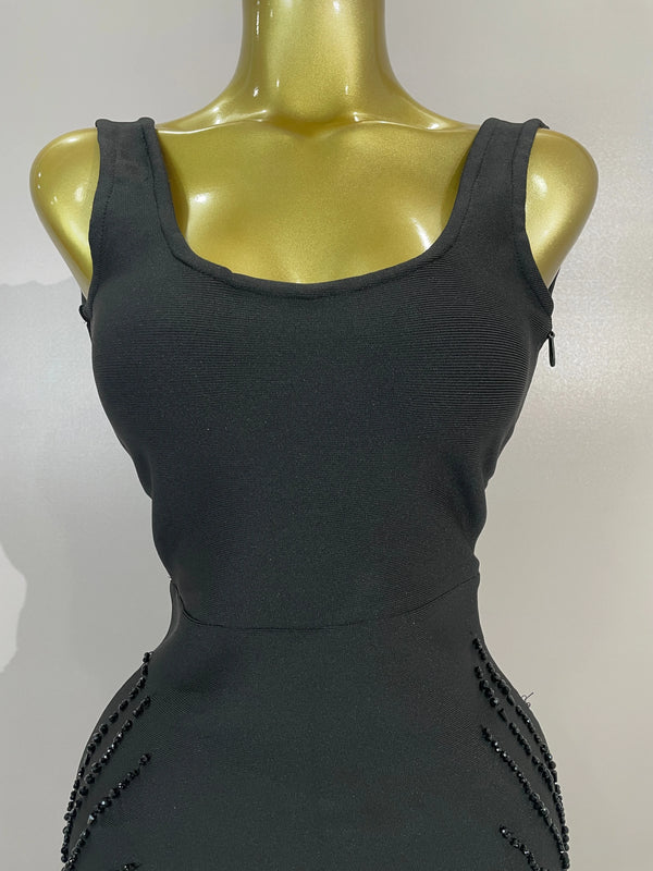 Briseis Beaded Tassel Backless Mini Dress