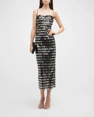Sofia Sequin Spaghetti Strap Bodycon Maxi Dress