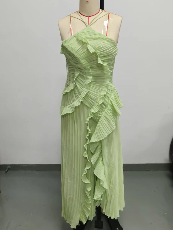 Saskia Ruched Backless A-Line Maxi Dress