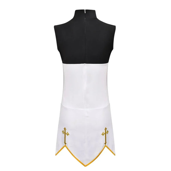 Benedetta Nun Cosplay Costume Set with Headpiece, Gloves & Stockings