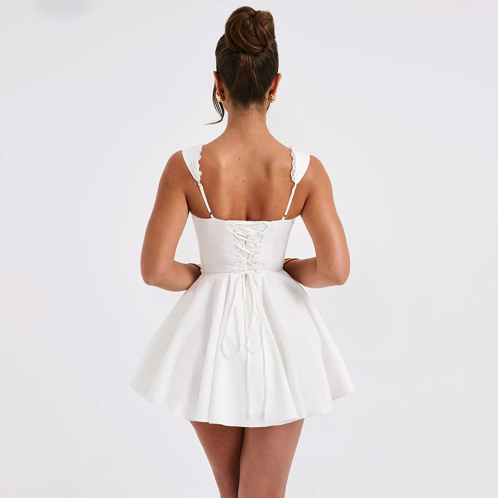Luna Soleil Corset Flare Mini Dress One-piece