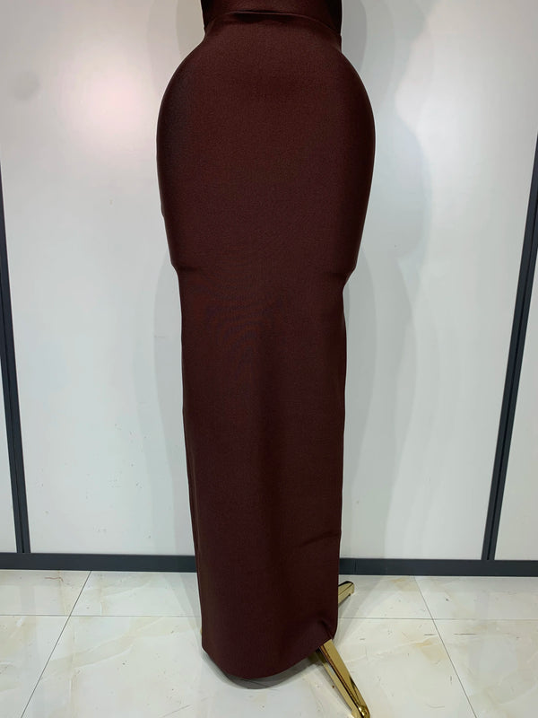 Ornella Scalloped Cutout Halter Bandage Maxi Dress