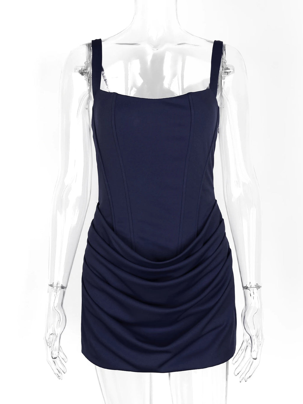 Alina Ruched Backless Spaghetti-Strap Mini Dress