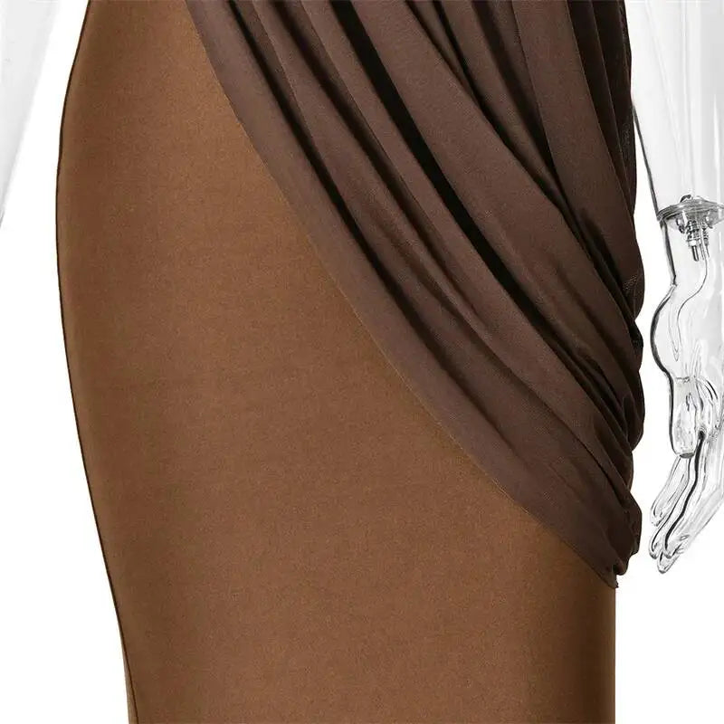 Valentina Draped Strapless Mermaid Maxi Dress