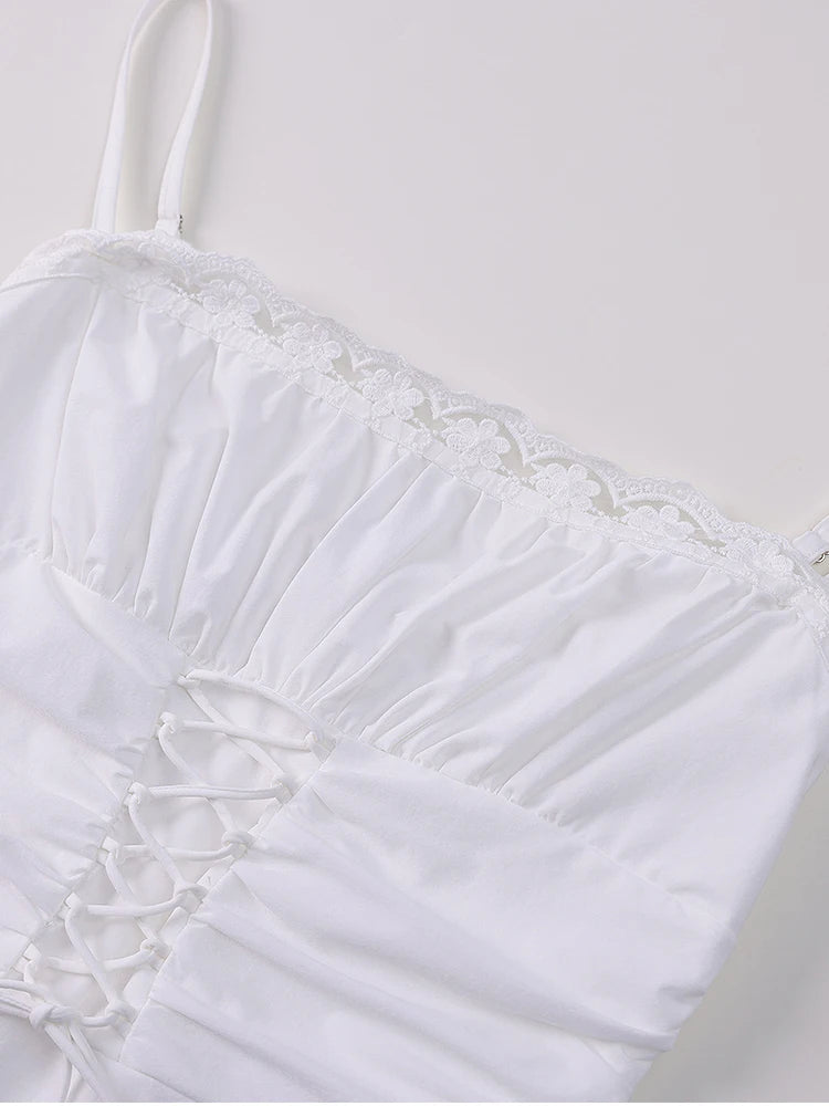 Elowen Tie-Front Ruffle Beach Mini Dress