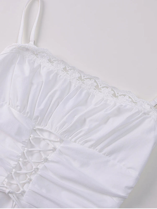 Elowen Tie-Front Ruffle Beach Mini Dress